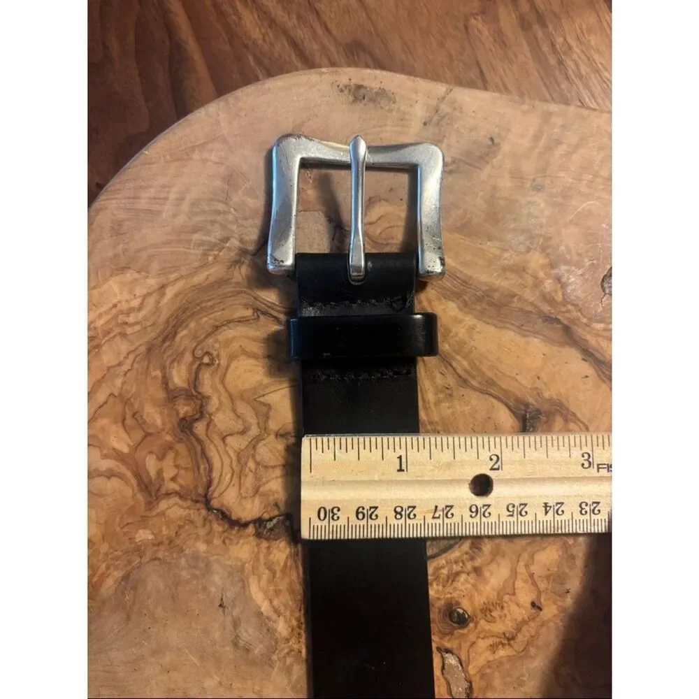 Gap Black Leather Belt with Silver Buckle -  S